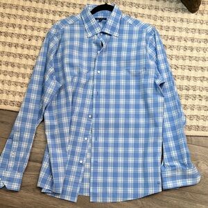 Peter Millar Blue Checkered Men's Shirt